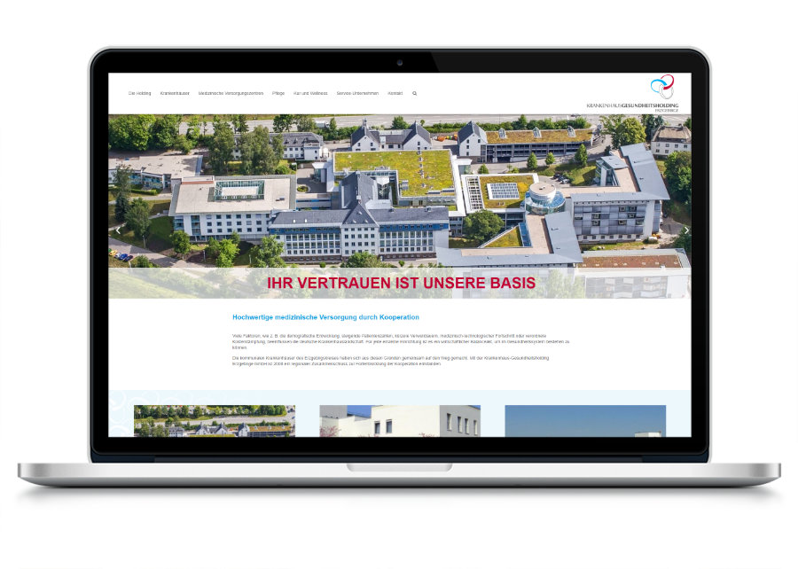 Webseite Krankenhaus Holding Erzgebirge